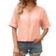 thumbnail image 1 of Blusa clásica de verano para mujer, blusa holgada de encaje de manga corta de Color sólido, blusas, camisa Pompotops  hkajfhjk471398, 1 of 1