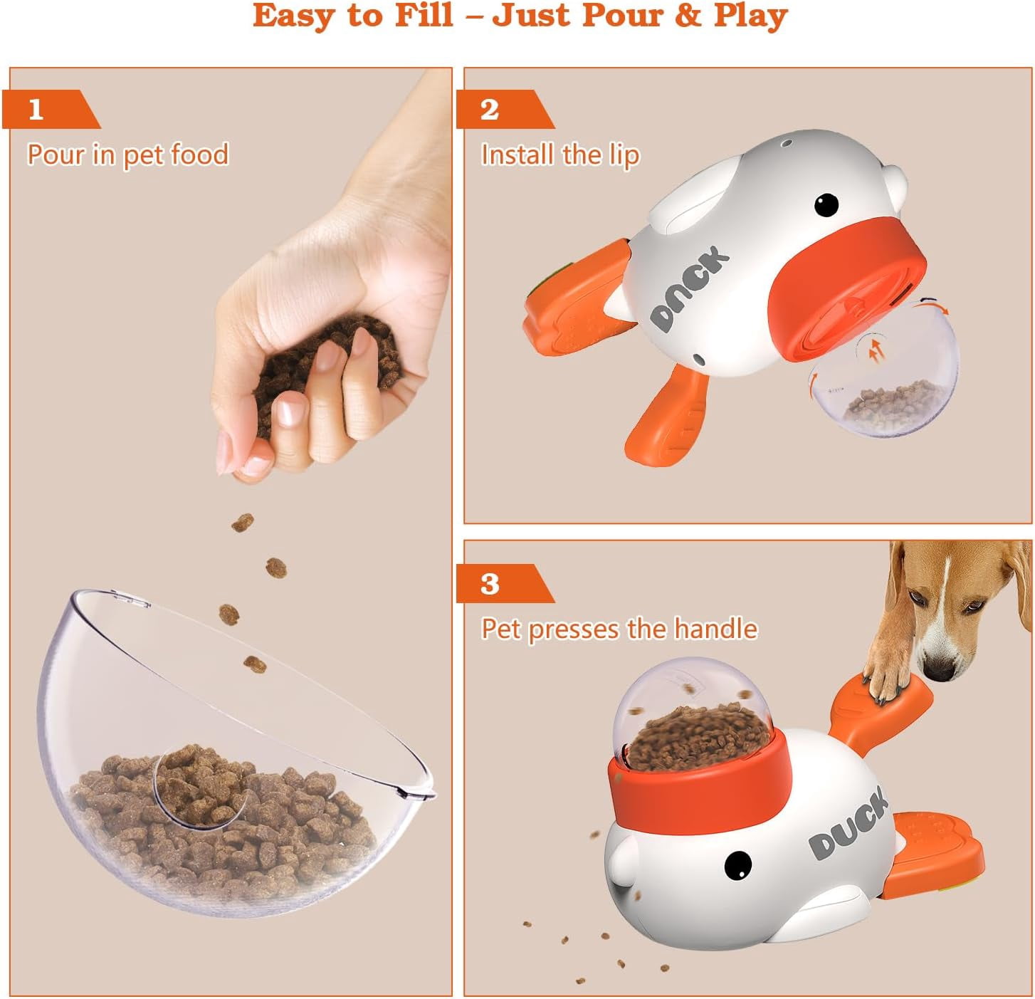Dog Interactive Treat Dispenser Toy, Food Puzzle Slow Feeder (White)