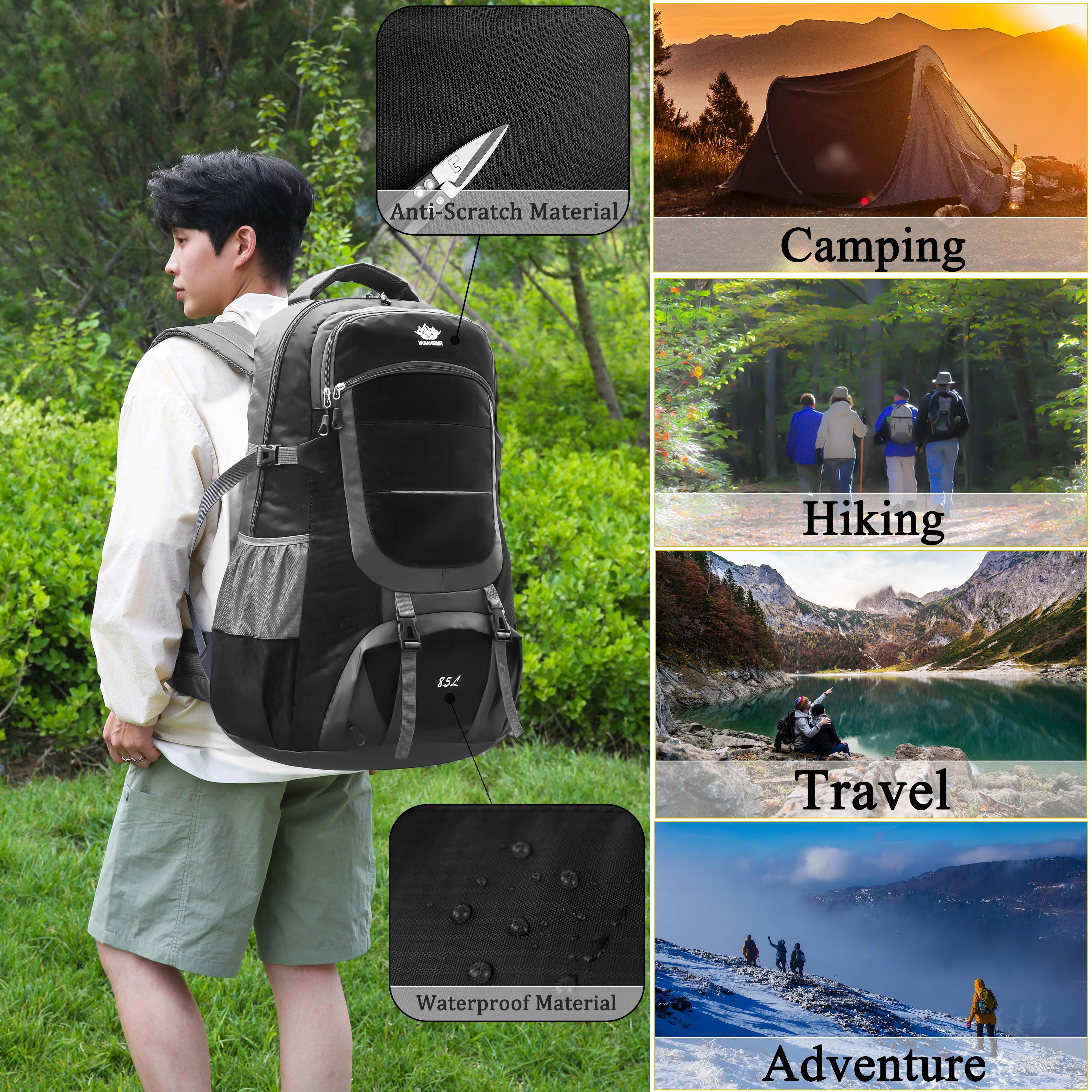 85L Hiking Camping Backpack,Hunting Climbing Backpack for Outdoor,Backpack Water Resistant,Tactical Backpack for Men Women