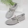 thumbnail image 6 of HAIJIE Women's Mesh Mary Jane Shoes, Breathable Slip-On Casual Footwear, Lightweight Comfort Summer Loafers (Silver,US 6), 6 of 8