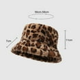 thumbnail image 6 of Waroomhouse Women Winter Hat Flat Dome Leopard Print Basin Hat Thickened Warm Plush Bucket Hat Warm Knit Outdoor Hat, 6 of 8
