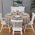 thumbnail image 2 of Orange Geometric Diamond Cross Pattern Round Tablecloth 60"x60",Wrinkle Wipeable Table Cloth for Kitchen Dining Room Picnic Patio Party, 2 of 6