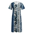 thumbnail image 4 of SMihono Robe d'Été Bohème pour Femmes Grande Taille Mode Décontractée d'Été avec Poches Manches Courtes Imprimée Col en V, 4 of 4