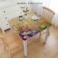 thumbnail image 2 of HAOXIT Flower Tablecloth, Soft Colored Whorls Motif Artwork Print, Dining Room Kitchen Rectangular Table Cover 44''x44'', 2 of 7