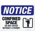 thumbnail image 1 of Confined Space Do Not Enter Without A Permit Sign, OSHA Sign, 18x24 Corrugated Plastic, 1 of 1