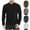 Black, variant on Zylanna Men's Henley Shirts, Long Sleeve 100%Cotton Crew Neck Button Solid Color Casual Pullover for Men Black