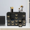 thumbnail image 2 of 14 Drawers Storage Cabinet Black Vintage Cabinet Organizer Iron & Wood, 2 of 13