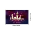 thumbnail image 3 of Eid Ramadan Festival Curtain Backdrop with Gold Crescent Mosque Pattern, Multicolor Polyester Wall Hanging, 180 x 110 cm, 1 Piece, 3 of 6