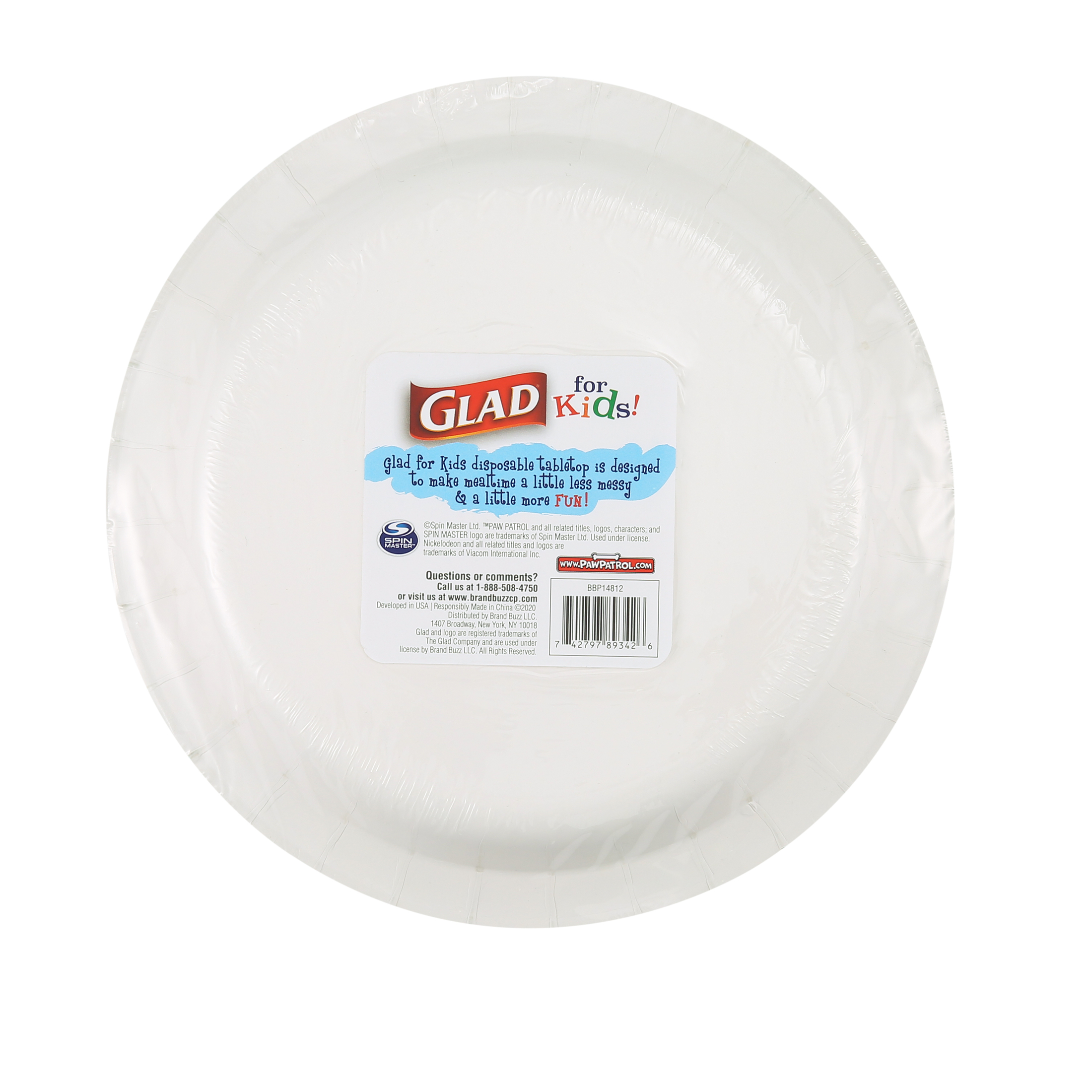 Glad for Kids Paw Patrol 8.5 Inch Round Paper Plates 20 Count