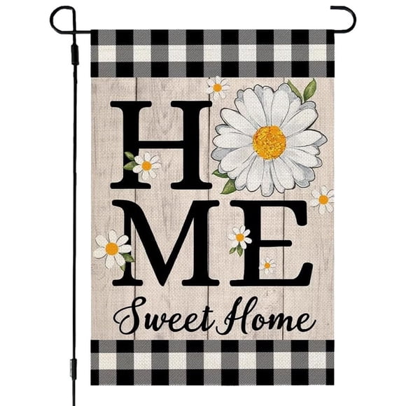 Bgsha Decorative Linen Garden Flag Double Sided WeatherResistant 45*30cm Size
