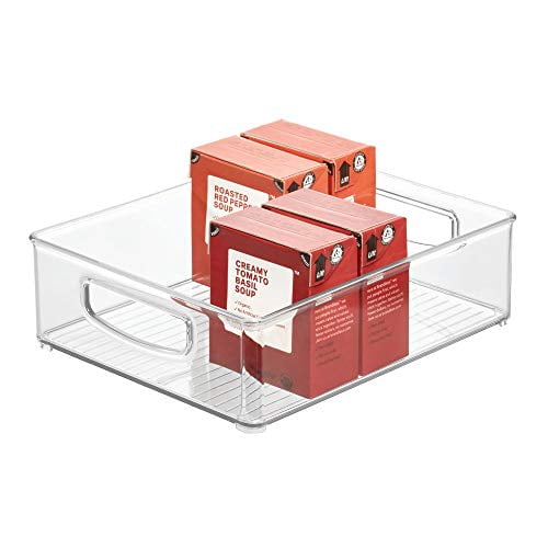 iDesign Linus Plastic Storage Bin with Handles for Kitchen, Fridge