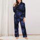 thumbnail image 2 of Fotbe Blue-Purple Raspberries Conjunto de Pijama de Manga Larga para Mujer con Estampado, Ropa de Dormir de 2 Piezas, Conjunto de Casa Suave y Cómodo con Bolsillos-Medium, 2 of 7