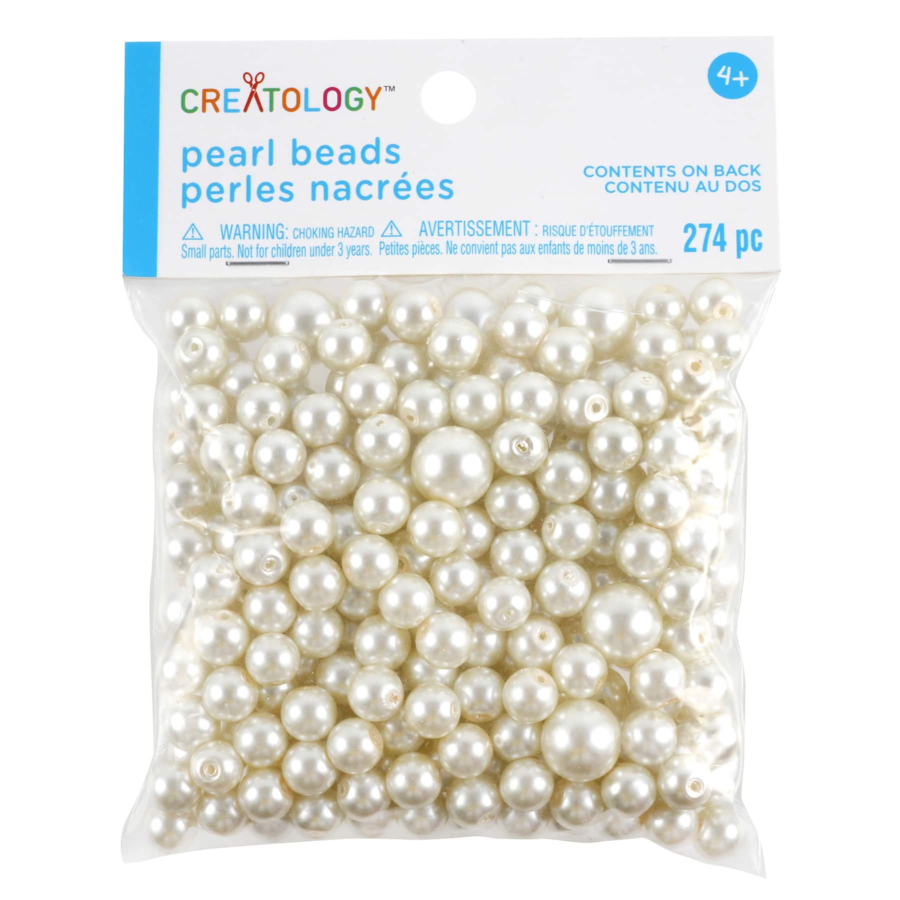 12 Packs: 274 ct. (3 - 288 total) Pearl White Beads by Creatology