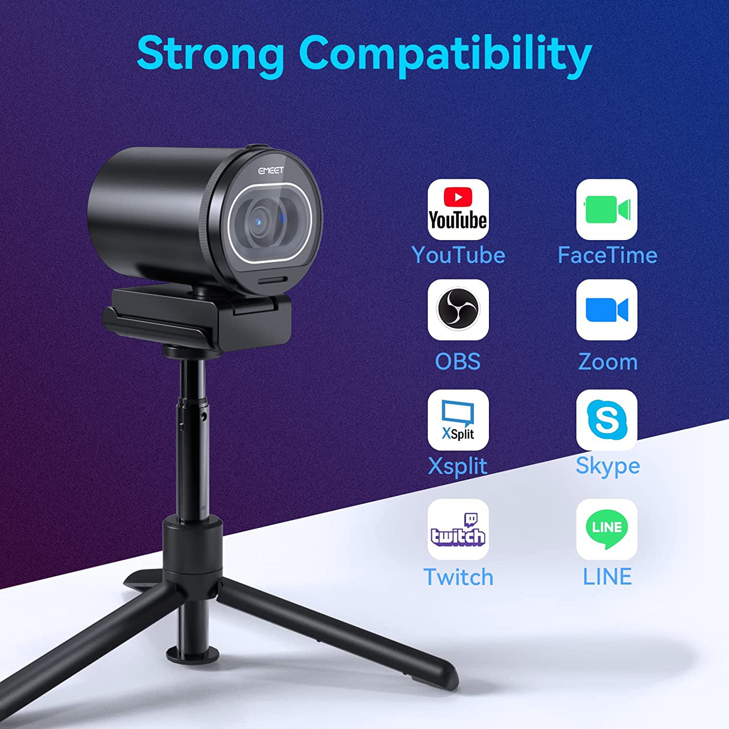 4K Webcam Web Camera 60FPS with Microphone EMEET S600 Ultra for 