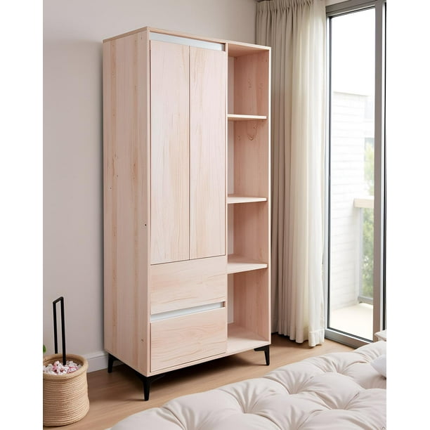 Closet Ropero, Armario Moderno con Puertas y Cajones, Mueble Organizador para Dormitorio, Diseño Minimalista y Duradero.