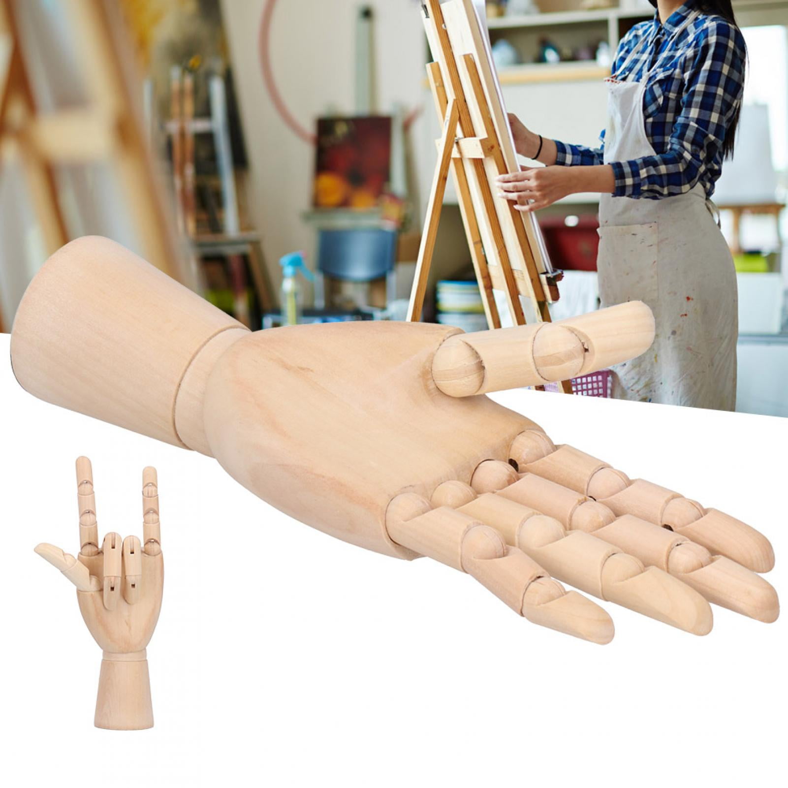 YIHEXUANkeji Art Wooden Hand Wooden Hand Model Art Joint Puppet Decoration Artist Drawing Wood Sculpture Sketch Tool Left ​Man Hand 