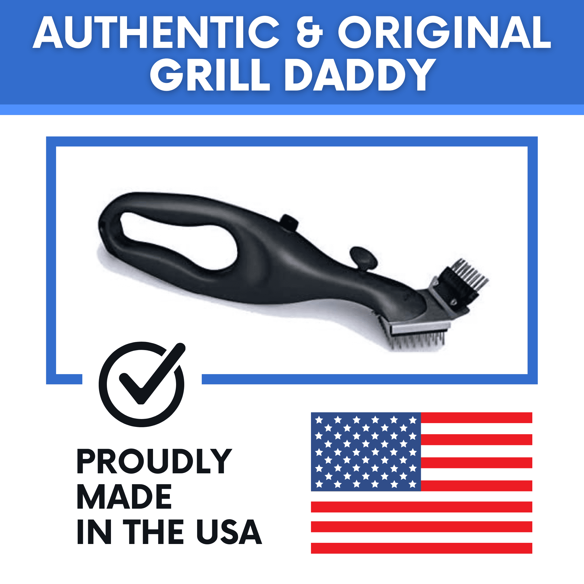  Grill Daddy Made in the USA Bristles GB91062S Barbeque Grill  Steam Brush with Stainless Steel B, 15-Inch, Black : Patio, Lawn & Garden