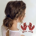 thumbnail image 2 of Unique Bargains 1 Pair Christmas Hair Clips Double Antlers Hairdo Clip for Christmas 1.97"x0.79"x4.33" Red, 2 of 6