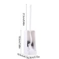 thumbnail image 3 of Matoen Heavy-Duty Toilet Brush with Hard Bristles - Long Handle Bowl Cleaner for Bathroom & Toilet Cleaning - Non-Slip Base & Fast-Drying Design (White, Plastic), 3 of 7