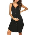 thumbnail image 2 of Franhais Women Maternity Nursing Dress Casual Sleeveless V Neck Button Down Breastfeeding Dress Nightgowns, 2 of 6