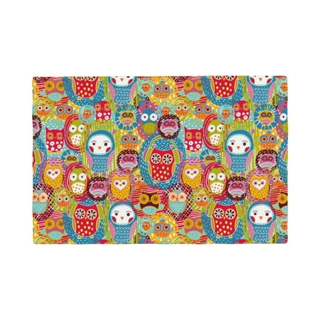 

Placemats Set of 4 Boho Cute Owls Heat Resistant Non - Slip Place mats Waterproof table mat for Kitchen Dining-6片装