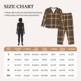 thumbnail image 4 of Balery khaki coffee plaid Conjunto de Pijama con Estampado para Mujer, Conjunto de Dos Piezas con Manga Larga, Ropa de Dormir Suave con Bolsillos, Pijamas Cómodos-X-Large, 4 of 7