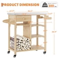 thumbnail image 3 of AKDSteel Chariot de Gril d'Extérieur en Bois Robuste avec Dessus en Acier Inoxydable, Armoire de Rangement, Tiroir, Étagères Ouvertes et Roues Verrouillables, Îlot de Cuisine Roulant Portable et Table de Préparation de Bbq pour la Cuisson sur Patio, 3 of 9