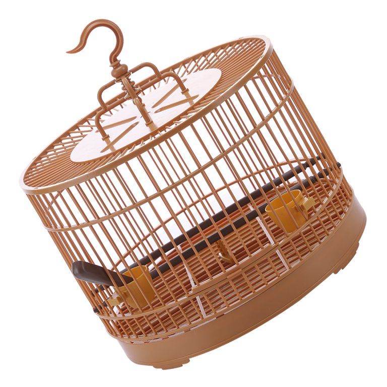 OUNONA Bird Cage Cages Hanging Decorative Birds Budgie Parakeet Travel  Small Round Parakeets Bamboo 