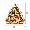 thumbnail image 2 of Lighted Christmas Tree Shaped Wooden House Decoration with Internal Led Lights and Snowy Village Scene, Brown and White, for Indoor Tabletop Display, Christmas Ornament, 2 of 4