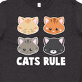 thumbnail image 4 of Inktastic Cats Rule with Cat Heads Youth T-Shirt, 4 of 5