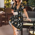 thumbnail image 3 of Balery Dancing Skeleton Party Vestidos sueltos de manga corta para mujer, vestidos de verano 2025, vestidos casuales de corte A con vuelo., 3 of 6