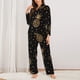 thumbnail image 2 of Balery Gold Glitter Pineapples Conjunto de Pijama con Estampado para Mujer, Conjunto de Dos Piezas con Manga Larga, Ropa de Dormir Suave con Bolsillos, Pijamas Cómodos-Small, 2 of 7
