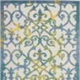 thumbnail image 4 of HomeRoots 3' X 4' Ivory And Blue Damask Non Skid Indoor Outdoor Area Rug, 4 of 6
