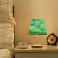 thumbnail image 6 of Ryvnso LED Bedside Table Lamp Turquoise Checkered Bedroom Desk Lamps Nightstand Lampshade S, 6 of 7
