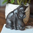 thumbnail image 2 of Charming Cat and Kitten Table Top Figurine, Hand Painted, Cast Resin, Brown,  5 Inches Tall, 2 of 6