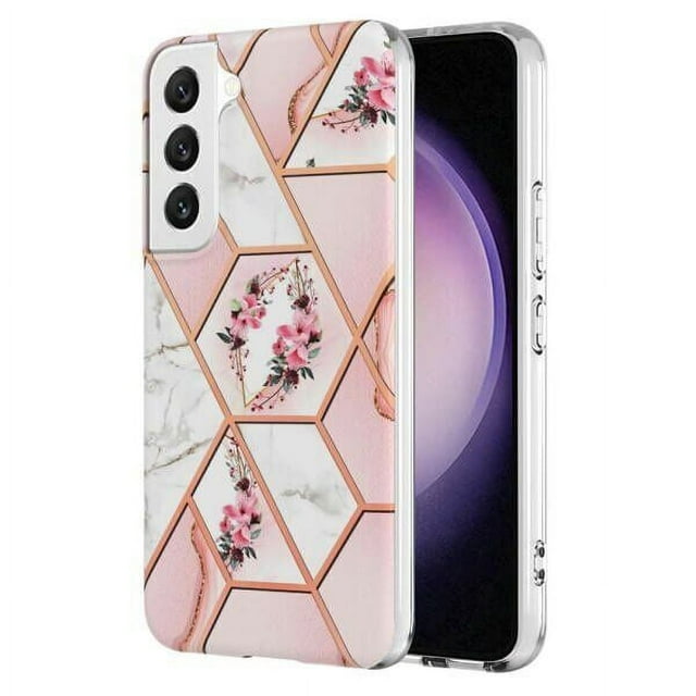 SuperShield Samsung Galaxy S22 Case Diamond Platinum Collection Hybrid Bumper Protective Phone Case, Soft, Sleek Protection, Slim Design, Matte Finish - Pink