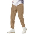 thumbnail image 2 of DDAPJ pyju ! Mens Slim Fit Joggers Pants Waffle Knit Casual Athletic Pants Drawstring Elastic Waist Tapered Sweatpants with Pockets Khaki XL, 2 of 7