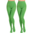 thumbnail image 1 of 2 Pairs Women's Solid Color Tights 80D, Soft Opaque Microfiber Tights, 1 of 4