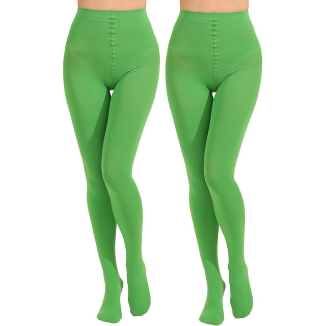 2 Pairs Women's Solid Color Tights 80D, Soft Opaque Microfiber Tights