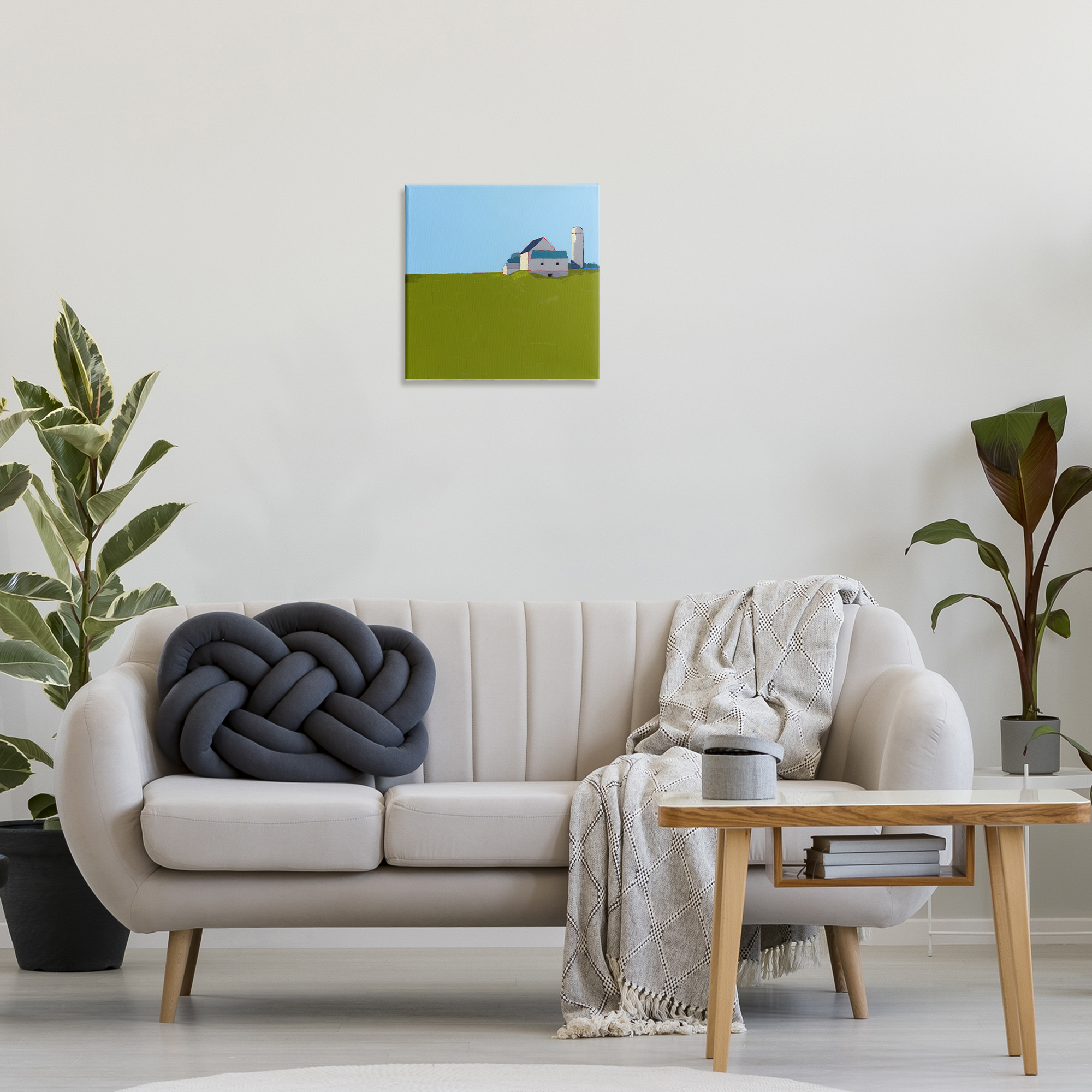 Farmland Silo in Distance Canvas Wall Art, design by Ruth LaGue