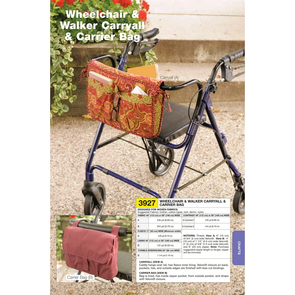 Kwik Sew Pattern Wheelchair and Walker CarryAll and Carrier Bag