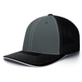 thumbnail image 2 of Pacific Headwear 404M.L80.S-M Mens Trucker Flexfit Cap, Graphite & Black & Black - Small & Medium, 2 of 2