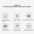 thumbnail image 3 of 7 Quart Aluminum Pressure Cooker, Gas And Electric Stovetop Compatible Large Capacity Design Fast Cooking Time, 3 of 8