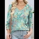 thumbnail image 5 of Blusas de 3/4 con Botones y Cuello en V para Mujer, Ropa Informal de Verano para Vacaciones de Playa, Ropa de Otoño 2025 Impresión Verde L, 5 of 7