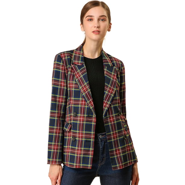 Chaqueta Formal Doble Botonadura Allegra K Azul Oscuro M