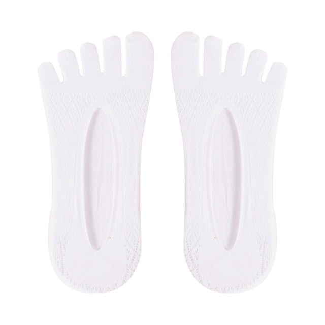 Medias de cinco , corte bajo, barco invisible, puntera dividida, para para hombres y mujeres blanco Zulema calcetín del dedo del pie