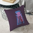 thumbnail image 6 of Square Throw Pillow Covers with Core, Cat Stealing Fish Artwork Purple Pillows for Sofa Beds, 16"x16", 6 of 9