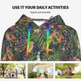 thumbnail image 4 of Daiia Forest Animals And Plants Pattern Women's Fashion Hoodies & Sweatshirts with Kangaroo Pocket Hooded Sweatshirt with Eye-catching Drawstrings-Medium, 4 of 7
