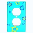 thumbnail image 2 of Metal Light Switch Plate Cover Blue Yellow Star Party Teal STR001, 2 of 13
