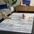 thumbnail image 4 of SAFAVIEH Bayside Donella Abstract Polyester Machine Washable Area Rug, Blue/Gold, 8' x 10', 4 of 13